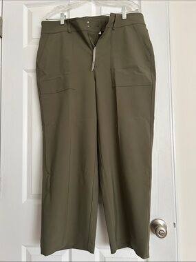 Chico's Olive Utility Straight-Leg Chinos